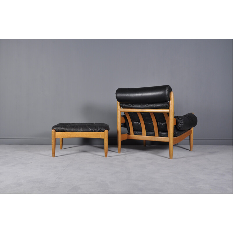 Swedish Easy Chair & Ottoman - 1970s