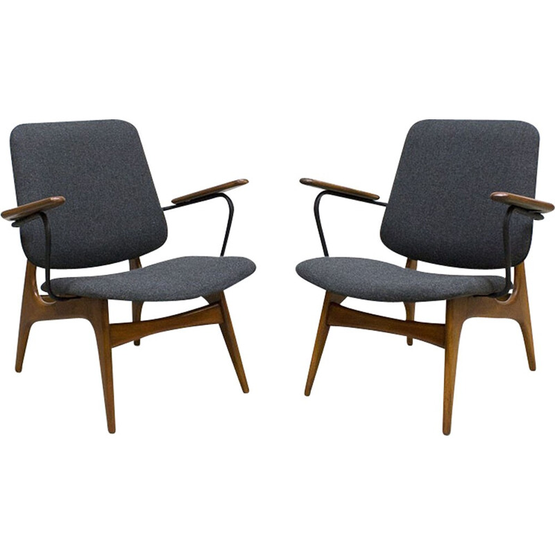 Vintage lounge chairs by Louis Van Teeffelen for WéBé - 1950s