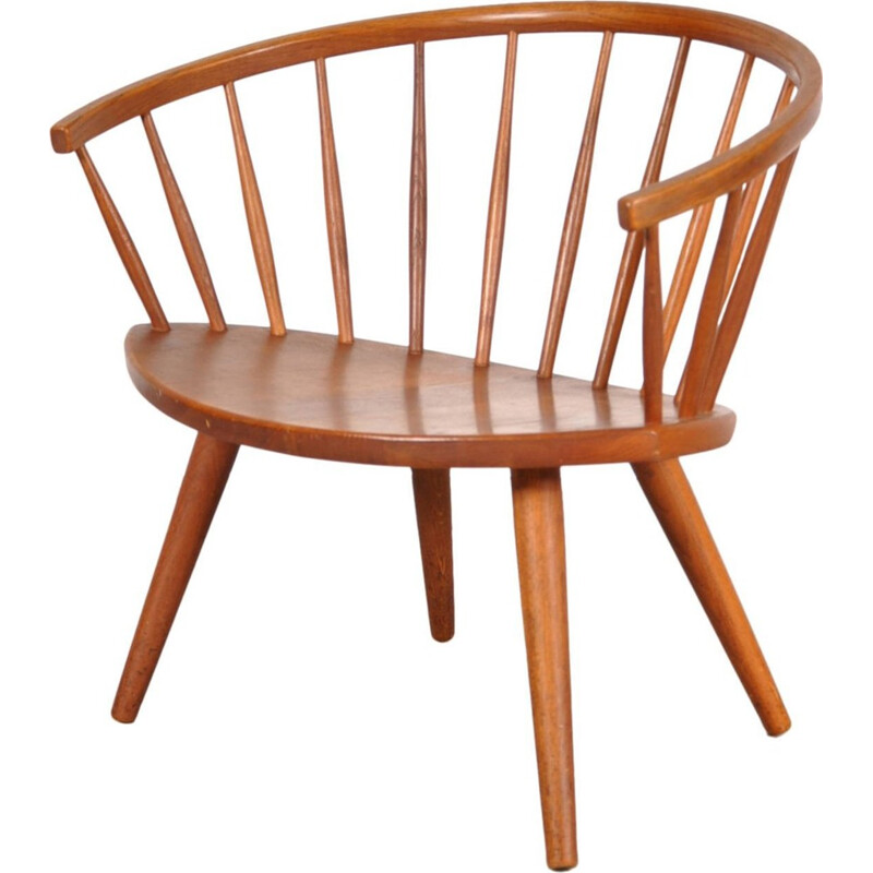 Oak Easy Chair Model Arka by Yngve EKSTROM - 1950s