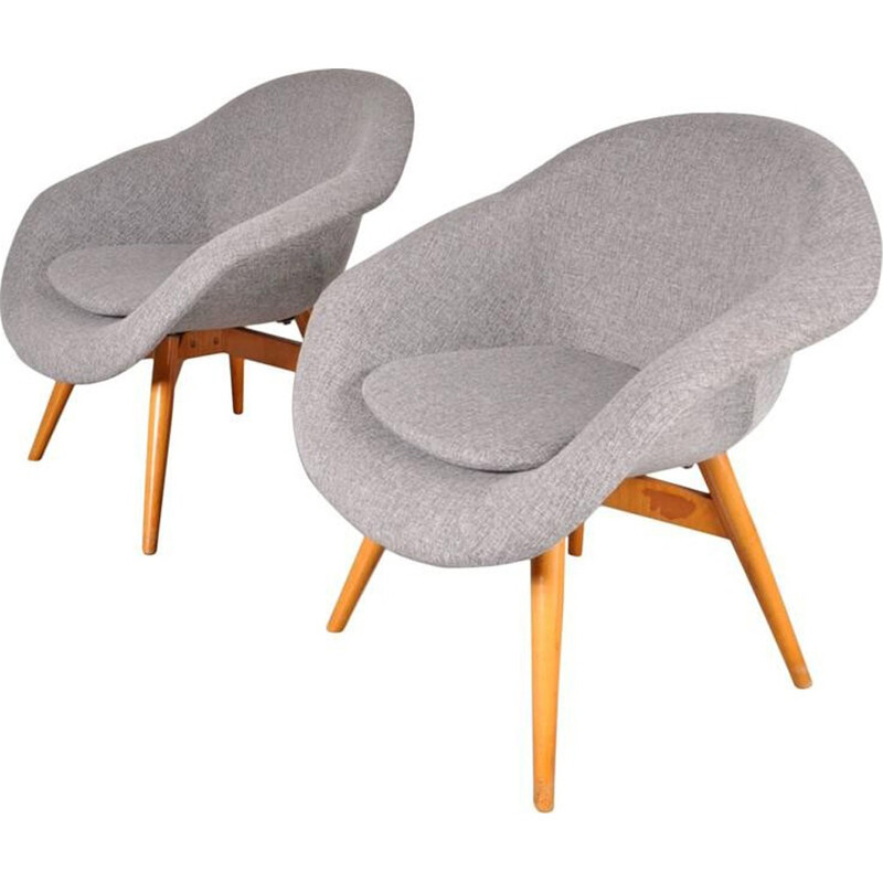 Paire de fauteuils lounge de Frantisek JIRAK - 1950