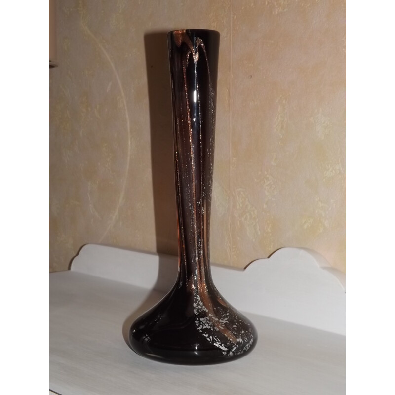 Vase vintage  français de couleur noir - 1970