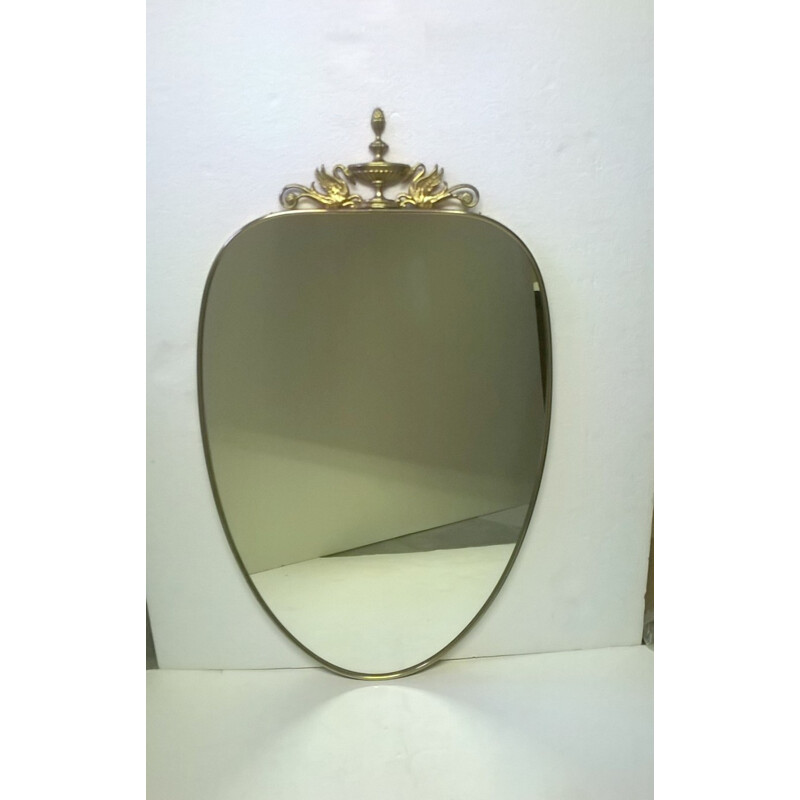 Vintage Italian Brass Mirror - 1950s