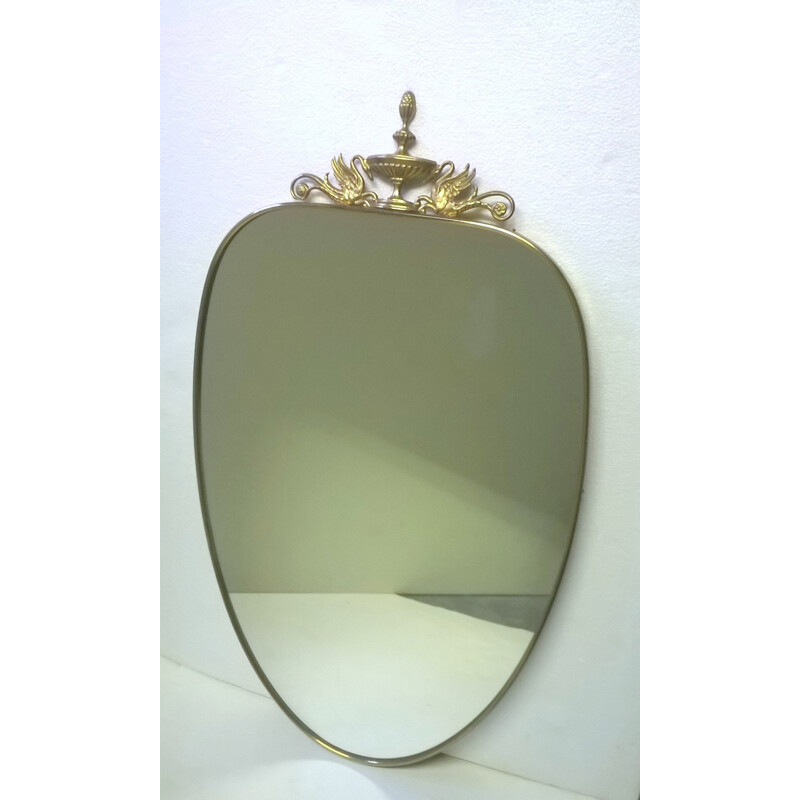 Vintage Italian Brass Mirror - 1950s