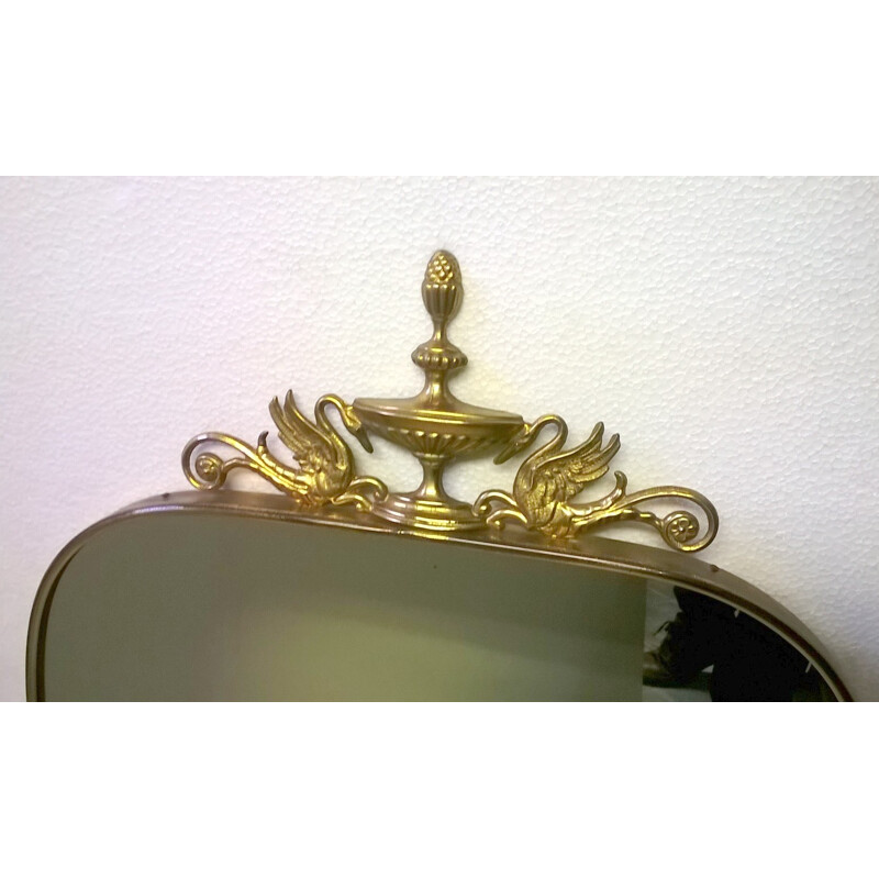 Vintage Italian Brass Mirror - 1950s