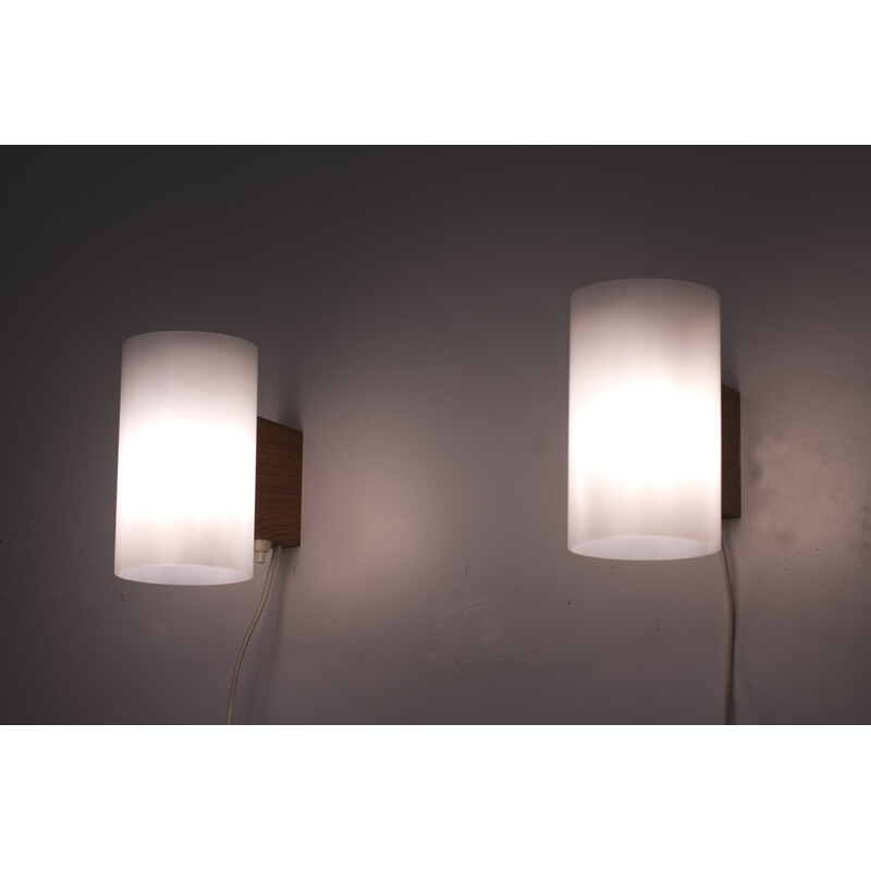 Pair of Minimalist Wall Lamps by Uno & Östen Kristiansson for Luxus - 1950s