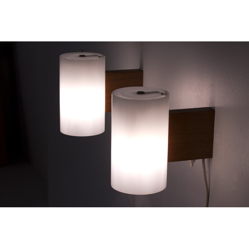 Pair of Minimalist Wall Lamps by Uno & Östen Kristiansson for Luxus - 1950s