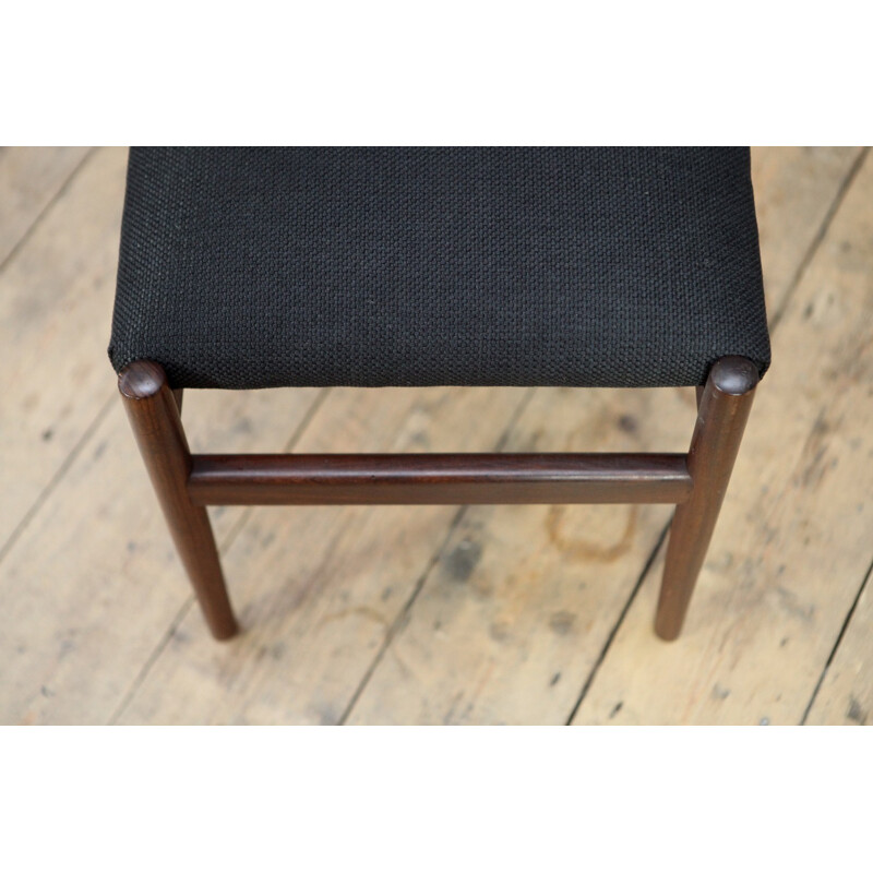 Dutch Mid Century Black Teak Footstool - 1960s