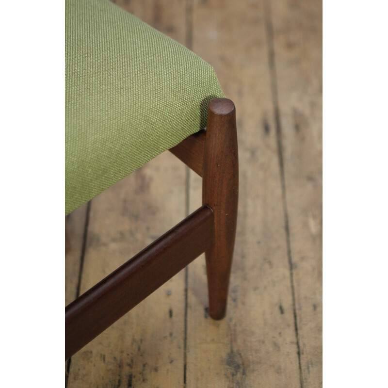 Dutch Mid Century Green Teak Footstool - 1950s