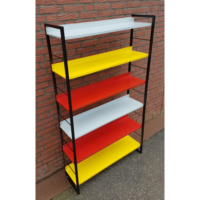 Vintage metal bookcase by A Dekker for Tomado Holland - 1950s