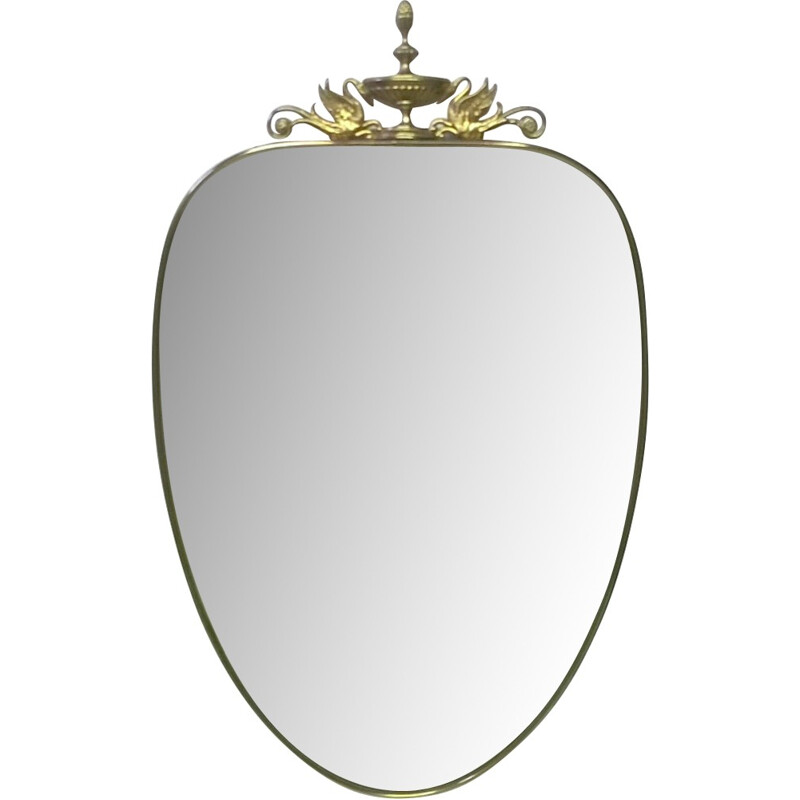Vintage Italian Brass Mirror - 1950s