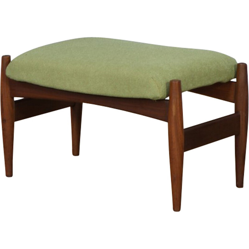 Dutch Mid Century Green Teak Footstool - 1950s