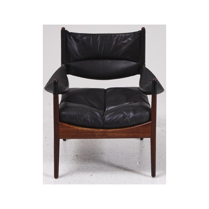 Modus leather and rosewood armchair from Kristian Somer vedel for Soren Willadsen - 1963