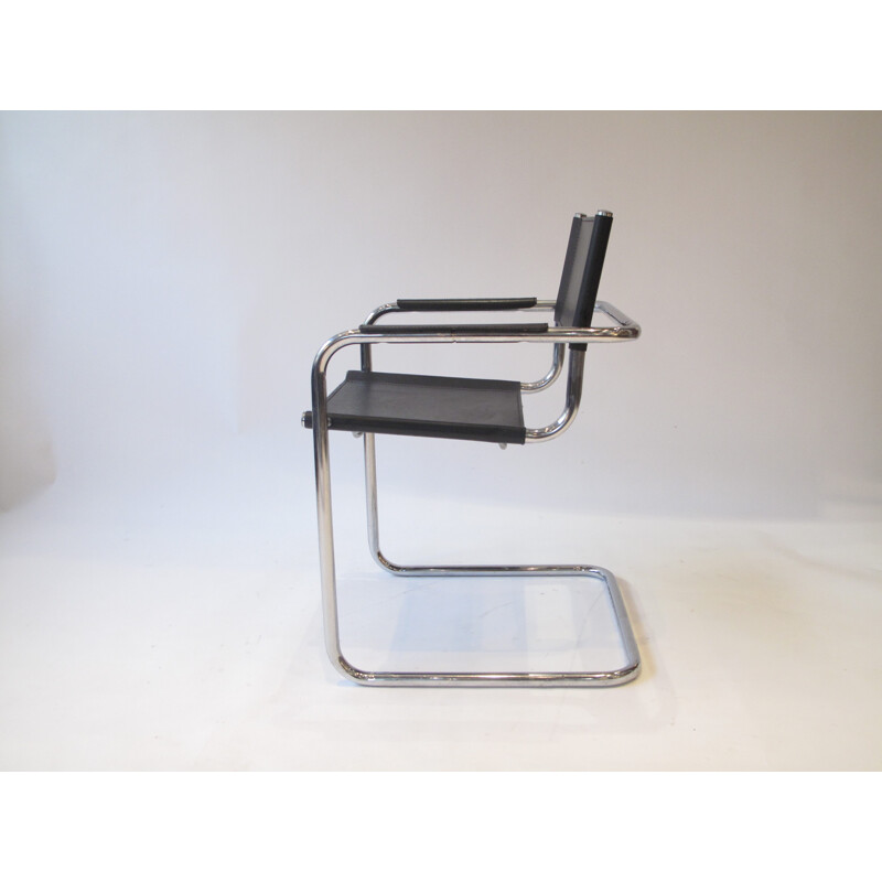 Vintage italian black chrome chair - 1930s