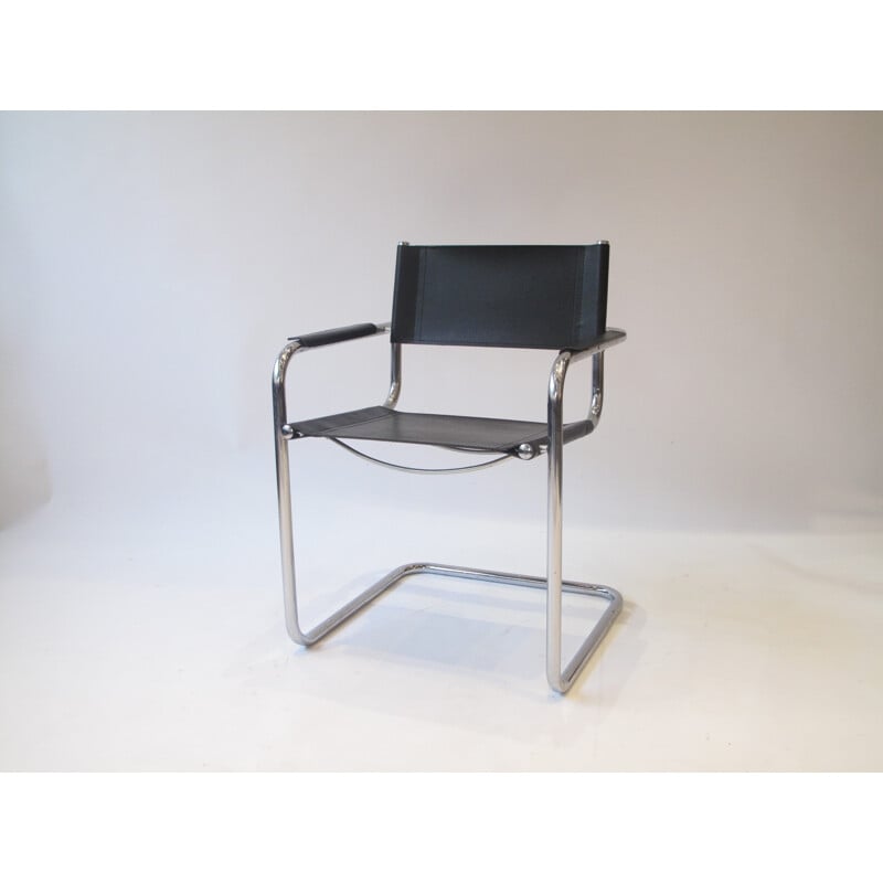 Vintage italian black chrome chair - 1930s