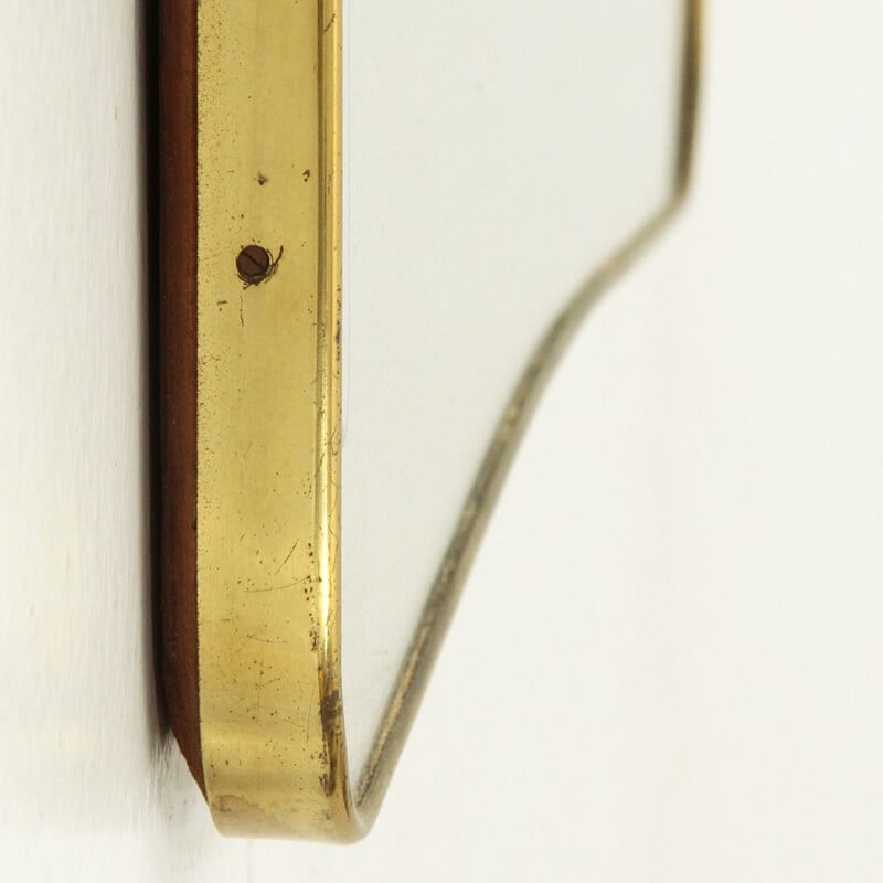 Italian brass frame mirror - 1950s