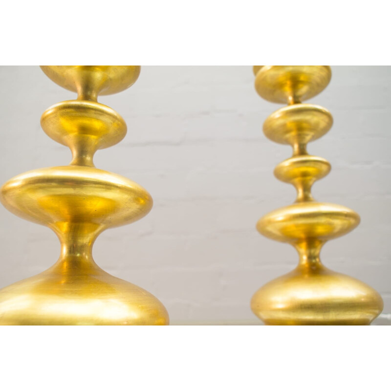 Pair of vintage gold table lamps, 1960