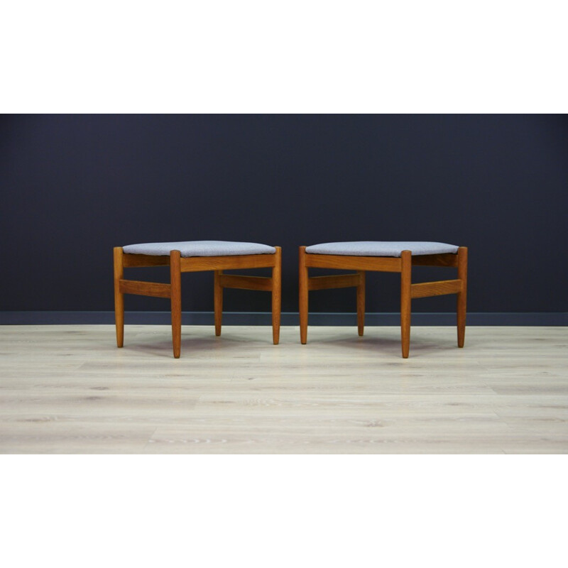 Vintage footrest stool oak - 1960s