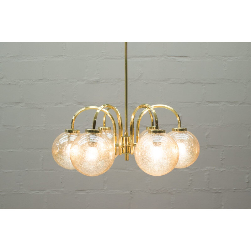 Luz de tecto dourado Vintage com 6 esferas, 1960