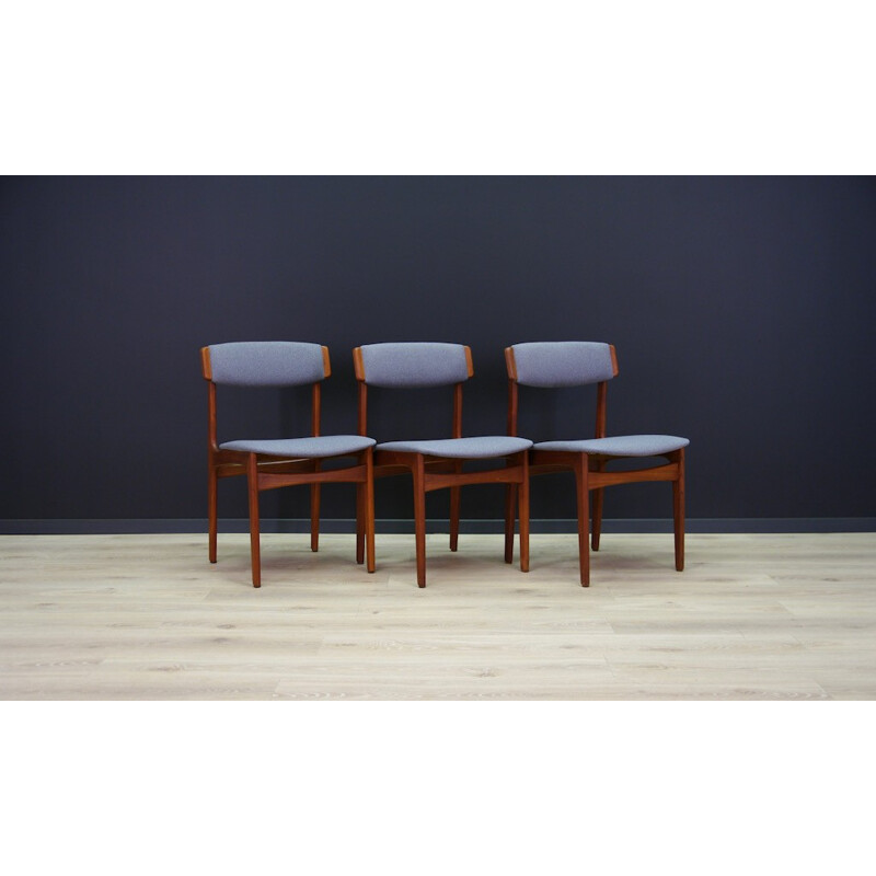 Set of 3 teak chairs, Denmark - 1960s