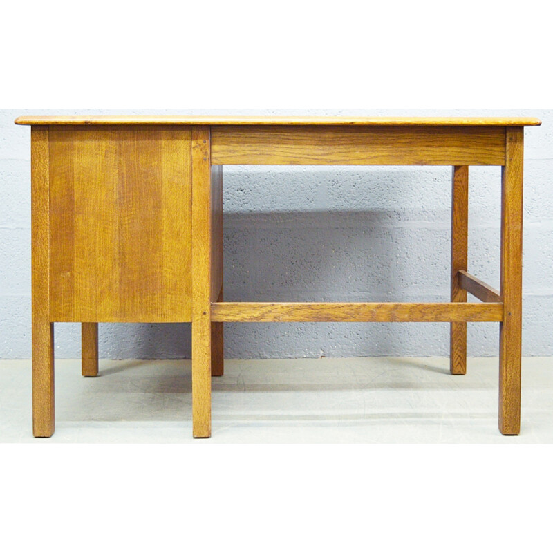 Mid-Century Solid Oak Desk - 1960s