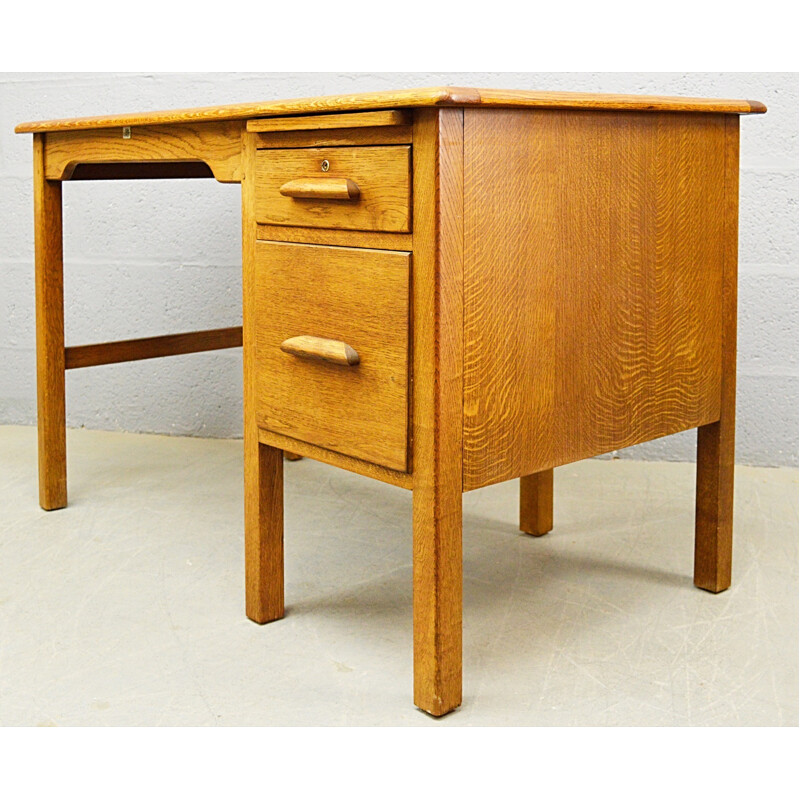 Mid-Century Solid Oak Desk - 1960s