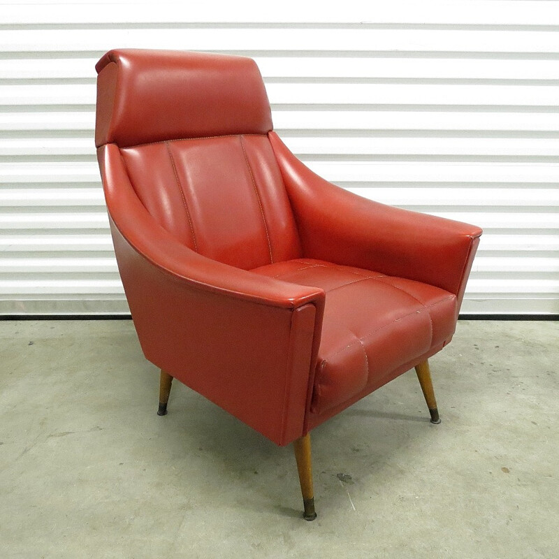 Set of 2 mid-century skai easy chairs - 1960s