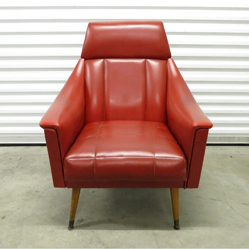 Set of 2 mid-century skai easy chairs - 1960s