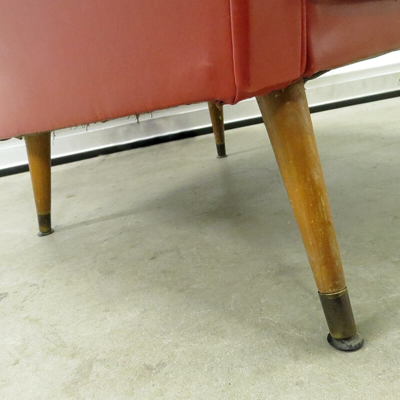 Suite de 2 fauteuils lounge vintage en skai - 1960