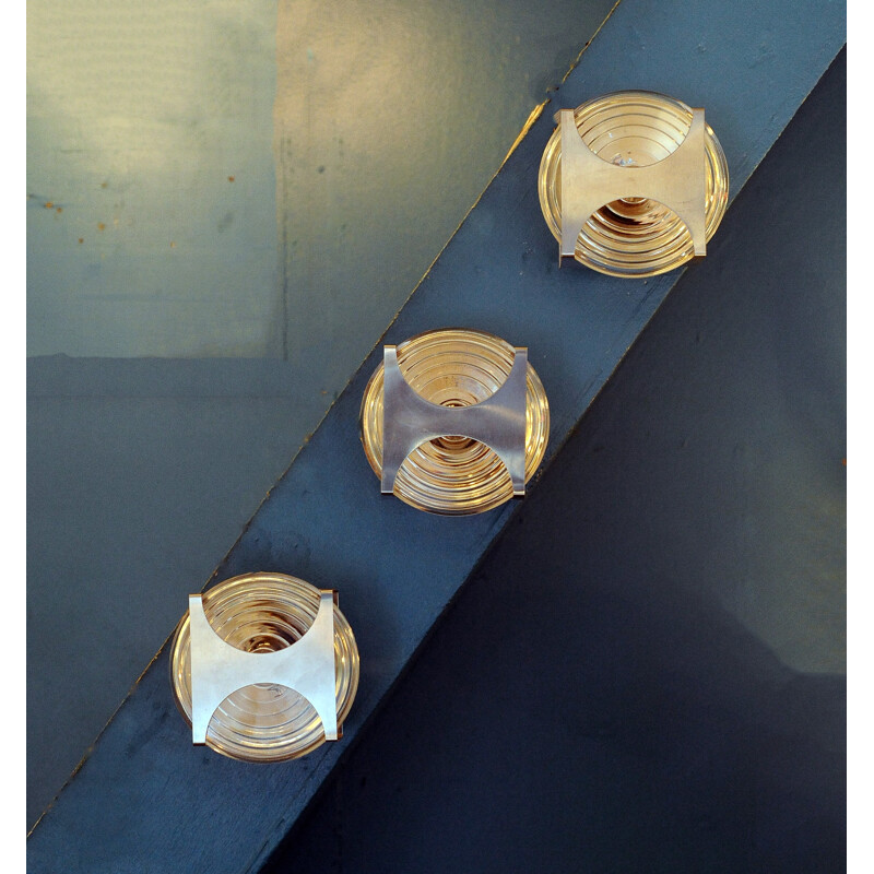 Appliques en verre holophane - 1970