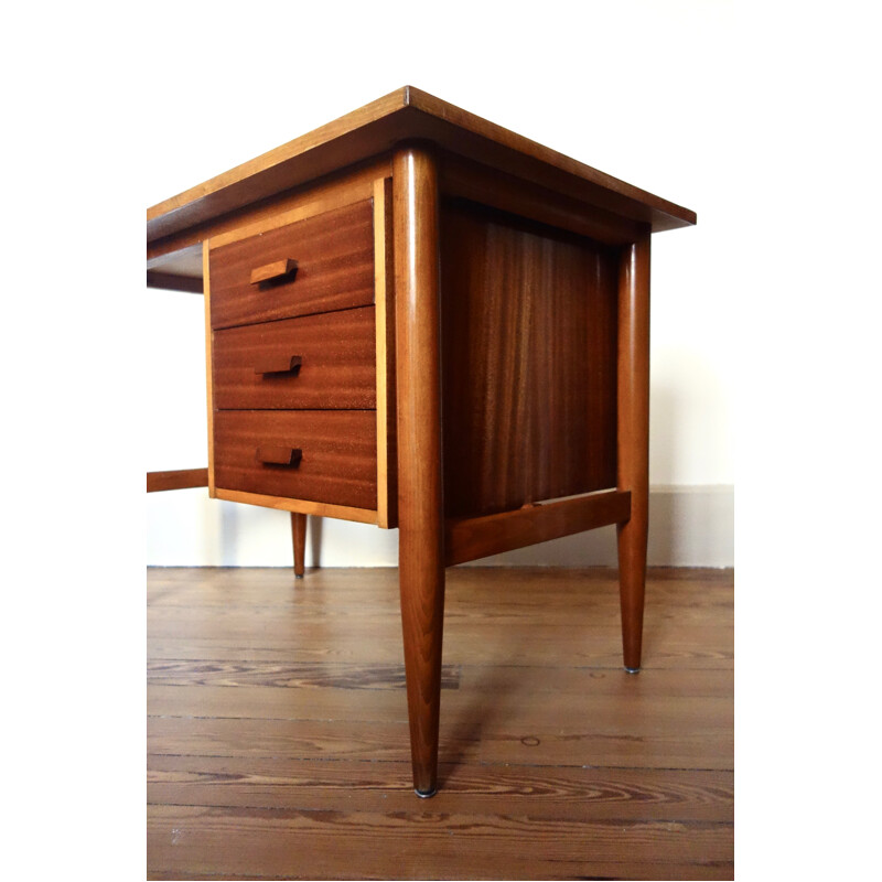 Bureau vintage scandinave en teck -  1960