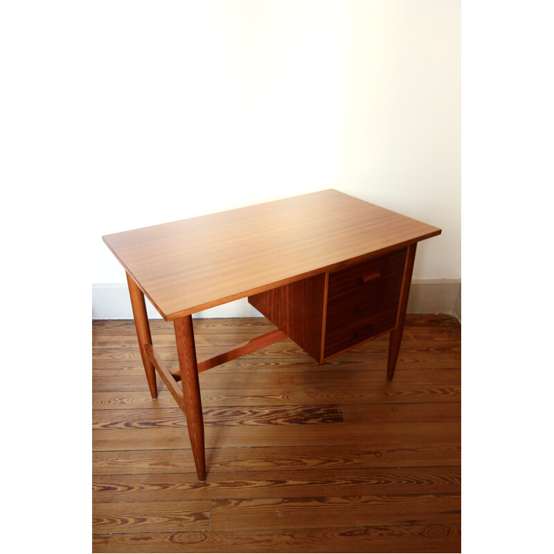 Bureau vintage scandinave en teck -  1960