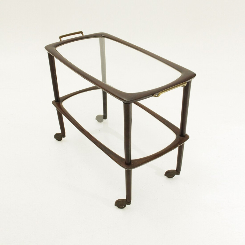 Vintage Italian cart with top glass shelf - 1950s