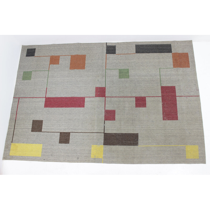 Pair of Bauhaus Geometric Carpets - 1940s