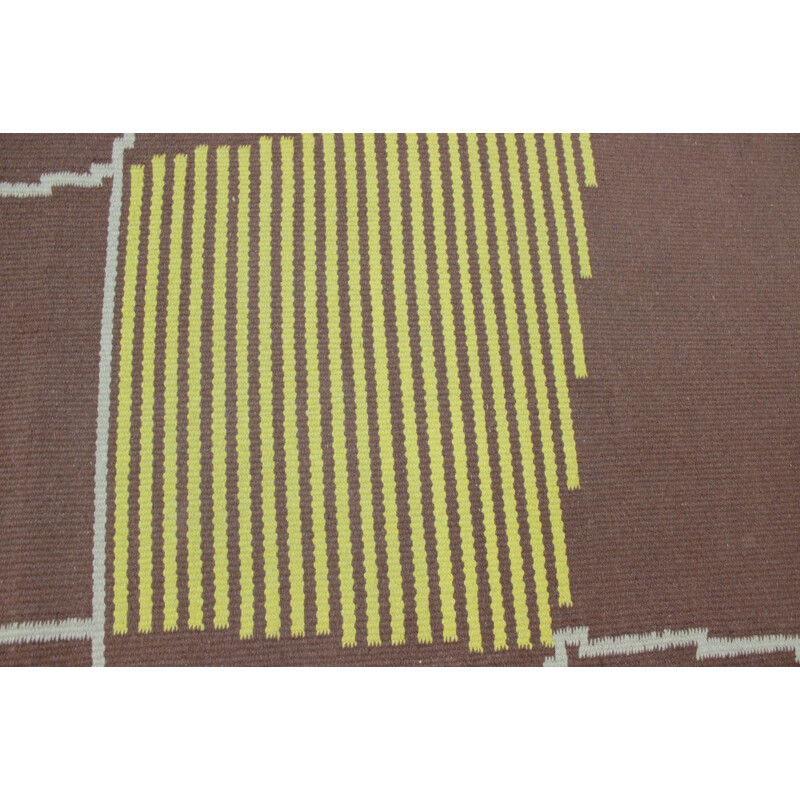 Vintage geometric rug by Antonín Kybal, Czechoslovakia - 1950s