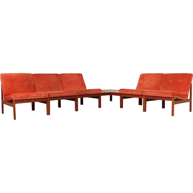 Modular 5-Seater Sofa and Table by Ole Gjerløv-Knudsen & Torben Lind - 1960s