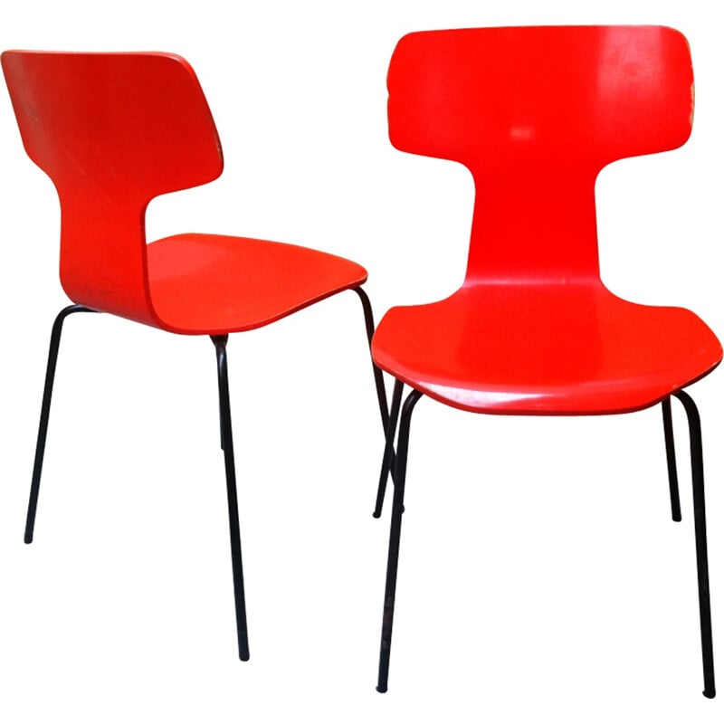 Pair of Model 3103 HAMMER Chair by Arne Jacobsen for Fritz Hansen - 1964