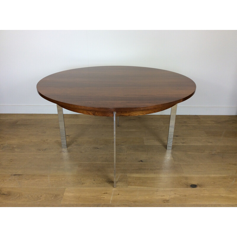 Mesa de comedor vintage de palisandro y cromo de Richard Young para Merrow Associates - 1970