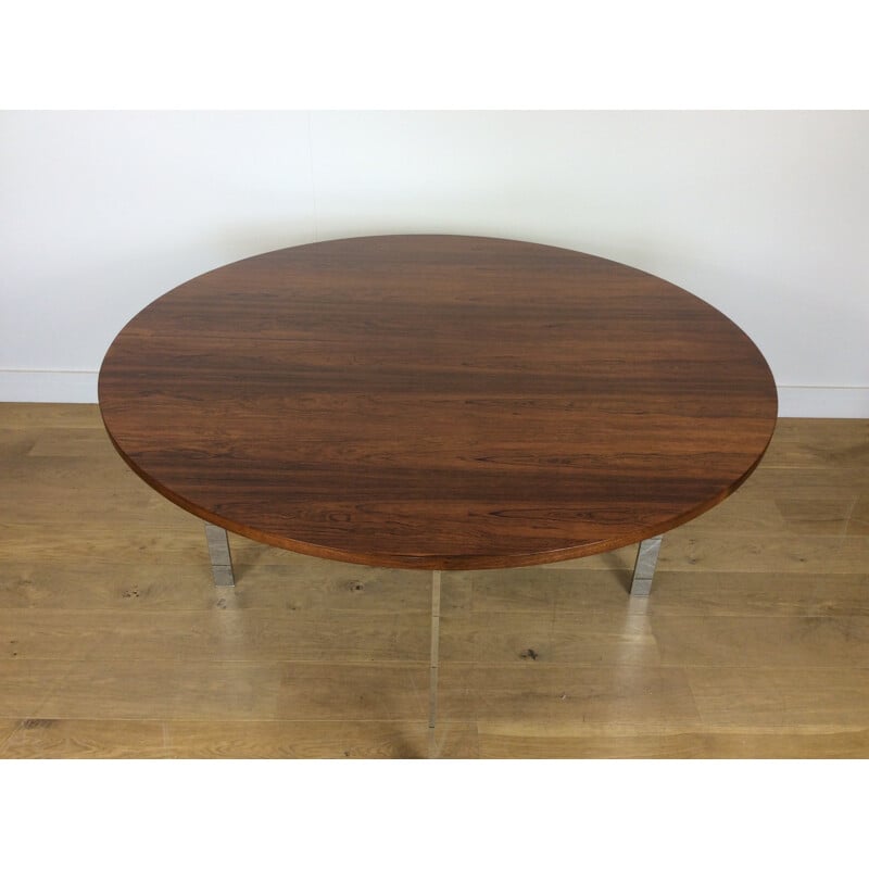 Vintage dining table in rosewood and chrome by Richard Young for Merrow Associates - 1970s