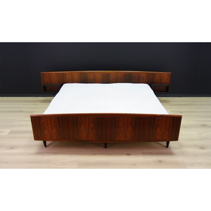 Mid century retro Rosewood bed, Denmark - 1970s