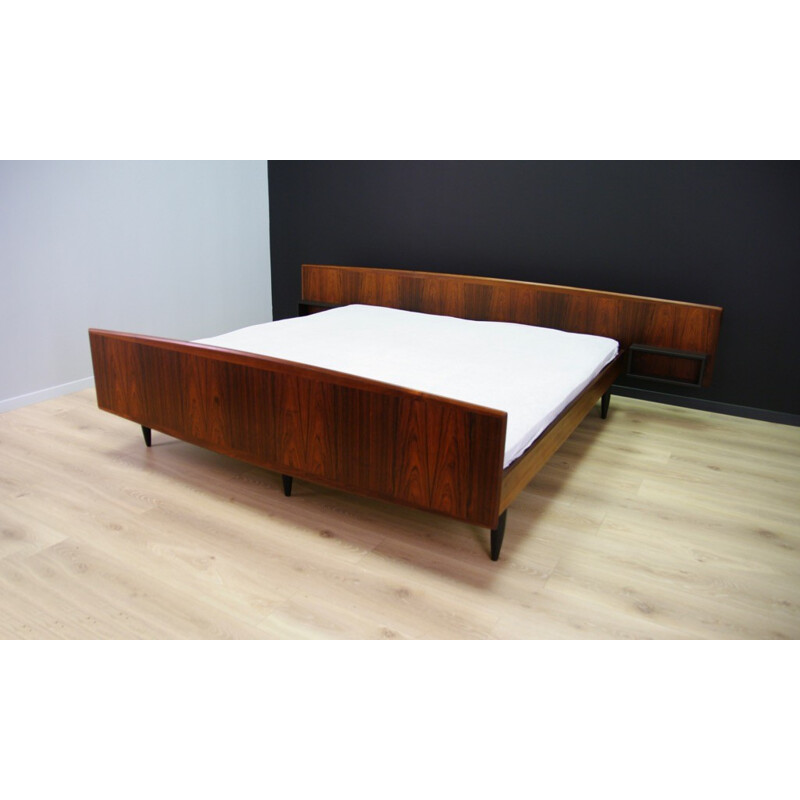 Mid century retro Rosewood bed, Denmark - 1970s