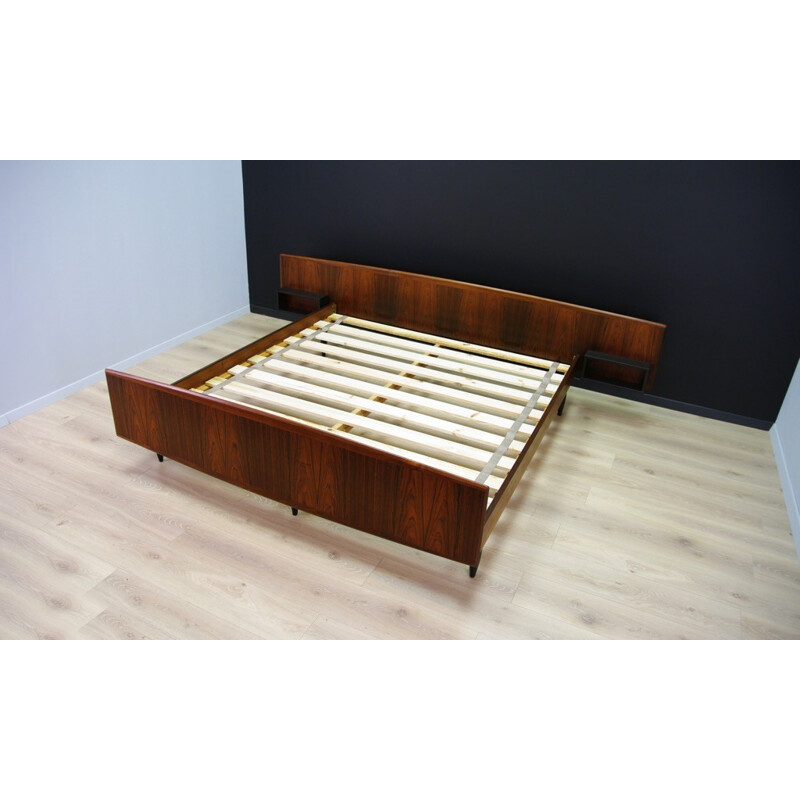 Mid century retro Rosewood bed, Denmark - 1970s