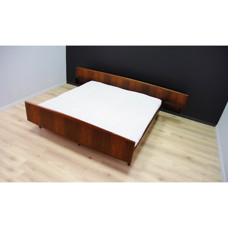 Mid century retro Rosewood bed, Denmark - 1970s