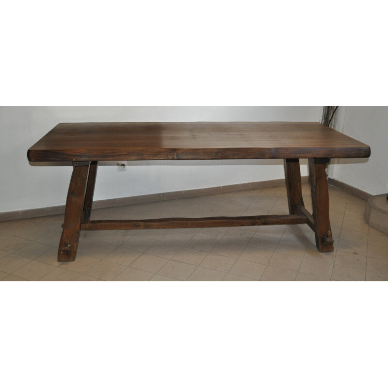 Table de salle a manger en bois brut - 1950