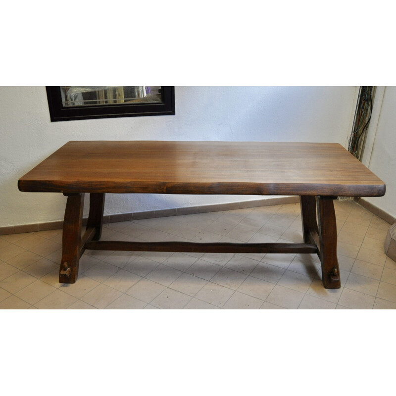 Table de salle a manger en bois brut - 1950