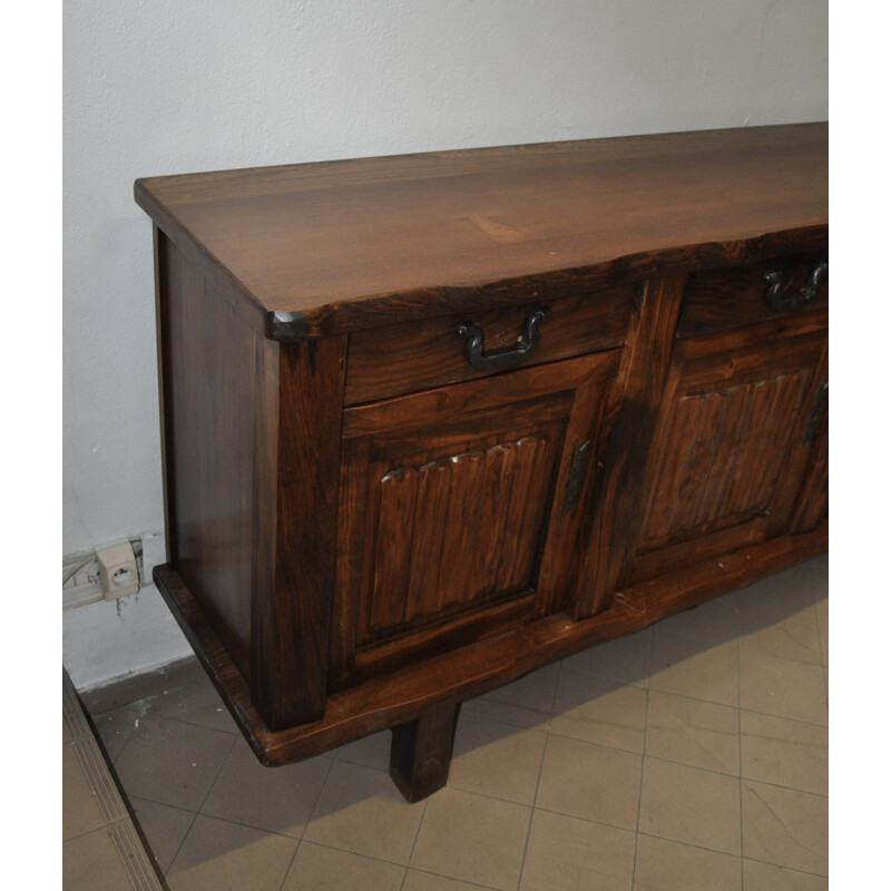 Mid century brutalist Sideboard in wood 