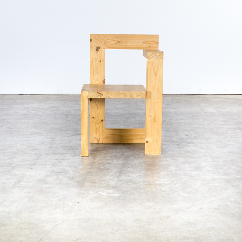 Vintage wooden "steltman" chair by Wim Rietveld - 1960s
