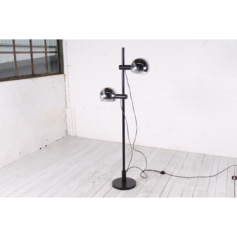 Black space age floor lamp by Temde Leuchten - 1960s