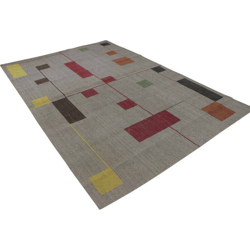 Pair of Bauhaus Geometric Carpets - 1940s