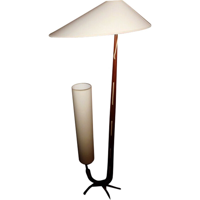 Mahogany giraffe lamp by Jean Rispal - 1950s