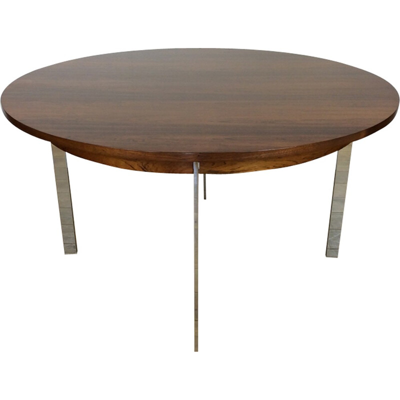Vintage dining table in rosewood and chrome by Richard Young for Merrow Associates - 1970s